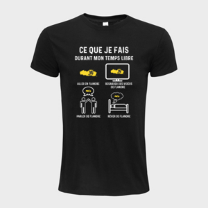 T-shirt personnalisé Ce que je fais durant mon temps " aller en Flandre " - Belgique