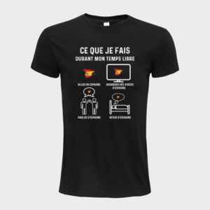 T-shirt personnalisé ce que je fais durant mon temps libre " aller en Espagne " - Espagne