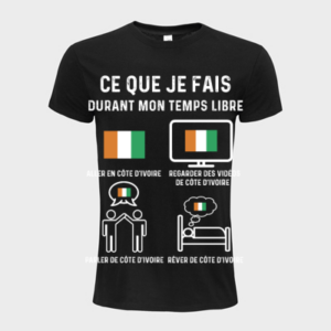T-shirt personnalisé Ce que je fais durant mon temps libre "aller en La Côte d’Ivoire" - La Côte D’ivoire